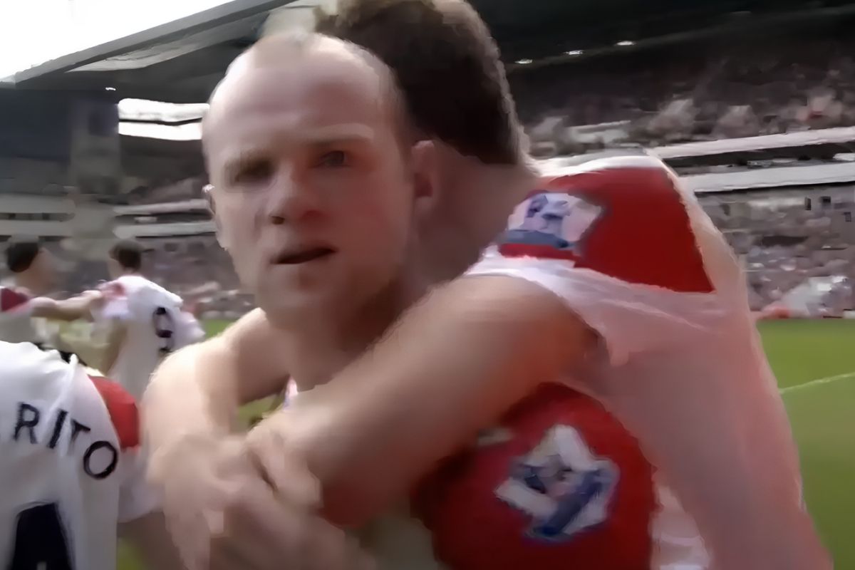 Wayne Rooney swearing into a camera after completing a hat-trick